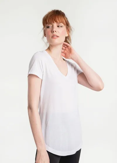 Lole Everyday V-neck Short Sleeve In White