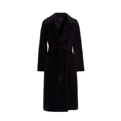 Max Mara Studio Martin Alpaca And Wool Coat In Black