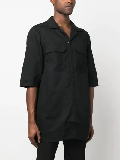 Rick Owens Drkshdw Men 8oz Selvedge Denim Magnum Shirt In 09 Black