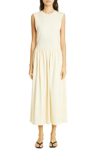 Totême Sleeveless Cotton Tee Dress In Vanilla