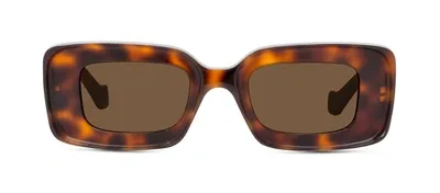 Loewe Havana Anagram Rectangle Acetate Sunglasses In Brown