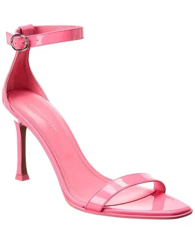 Amina Muaddi Kim Leather Sandals In Pink