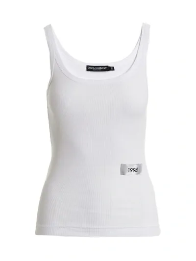 Dolce & Gabbana Fine-rib Jersey Tank Top In White