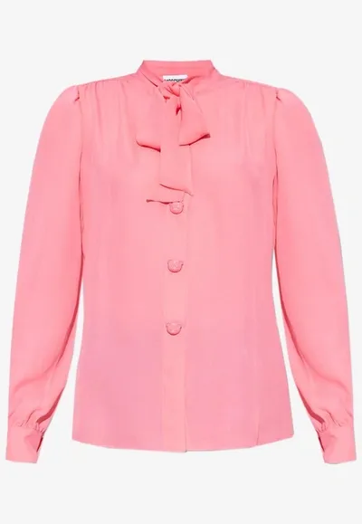 Moschino Pussy-bow Collar Blouse In Pink