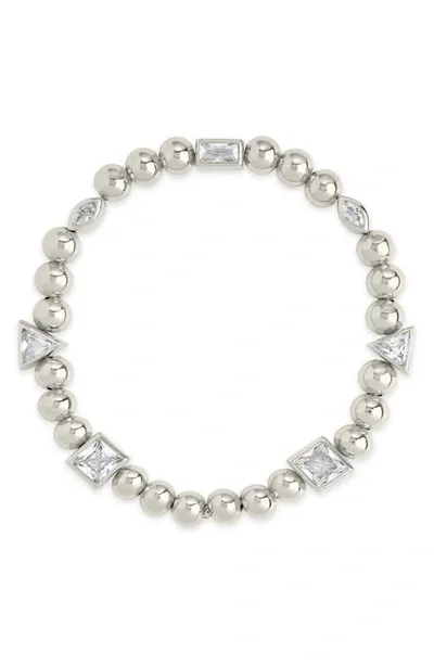 Sterling Forever Amaris Beaded Bracelet In Silver-tone