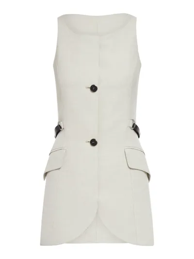 Durazzi Milano Button-fastening Sleeveless Waistcoat In Nude & Neutrals