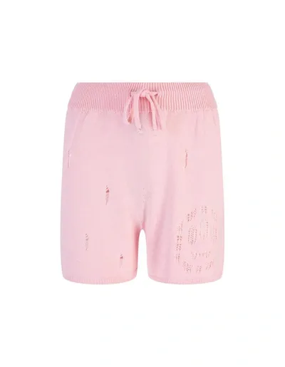 Barrow Pointelle-knit Shorts In Pink