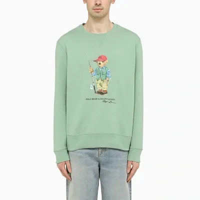 Polo Ralph Lauren Polo Bear Fleece Crewneck Sweatshirt In Green