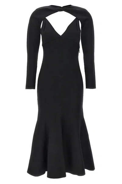 Roland Mouret Stretch Knit Midi Dress In Black