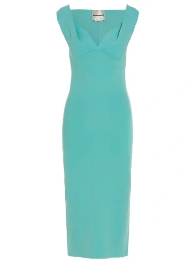 Roland Mouret Knit Bodycon Midi Dress In Green