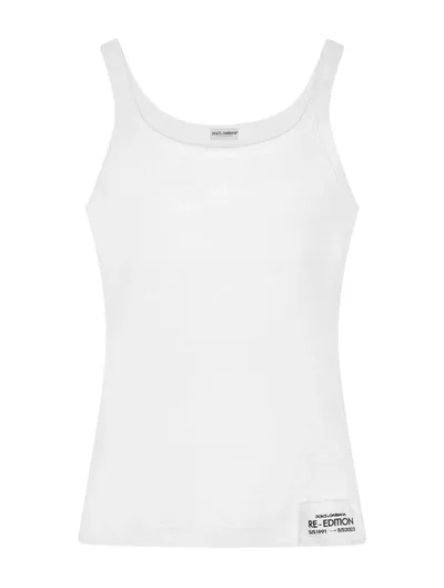 Dolce & Gabbana Logo-patch Cotton Vest In White