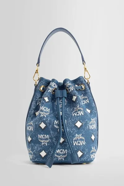 Mcm Woman Blue Top Handle Bags