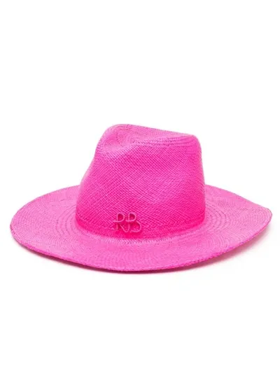 Ruslan Baginskiy Fedora Straw Hat In Pink