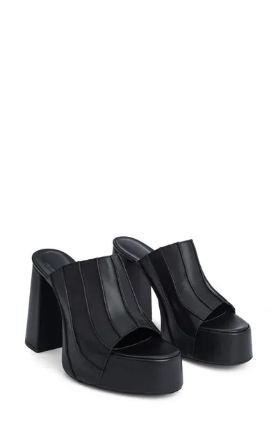 By Far Brad Black Nappa Leather Heel Mules