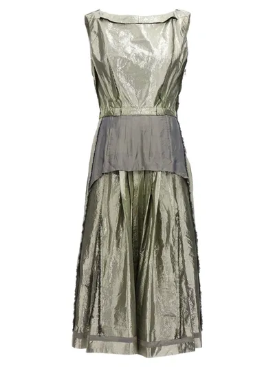 Maison Margiela Laminated Dress Dresses Silver