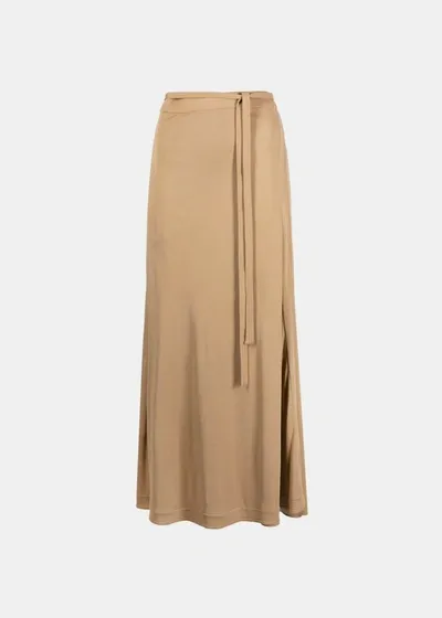 Totême Tie-waist Wrap Skirt In Nutmeg 806