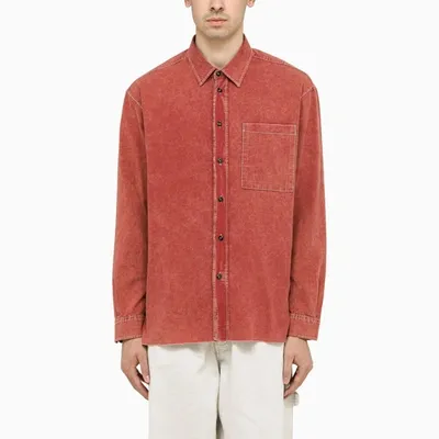 President's Rust Denim Shirt In Red