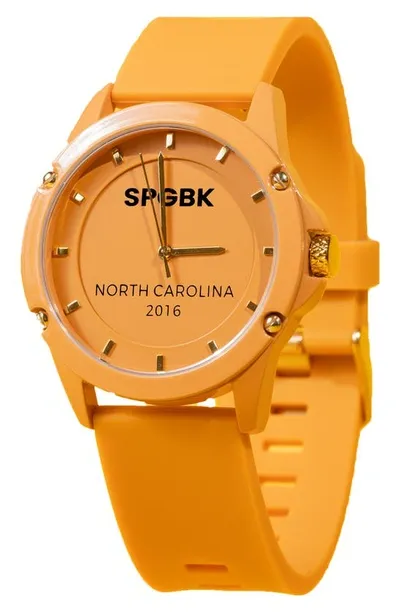 Spgbk Watches Unisex Hope Mills Three Hand Quartz Orange Silicone Watch 44mm