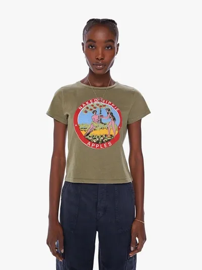 Mother The Cropped Itty Bitty Goodie Naked Hippies Tee Shirt