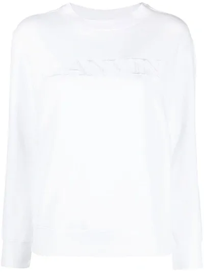 Lanvin Logo-patch Crewneck Sweatshirt In White