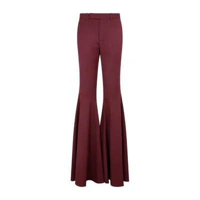 Saint Laurent Flared Pants In Gabardine In Red