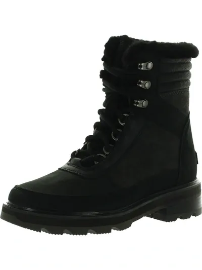 Sorel Lennox Lace Cosy Stkd Jet Black Waterproof Boots