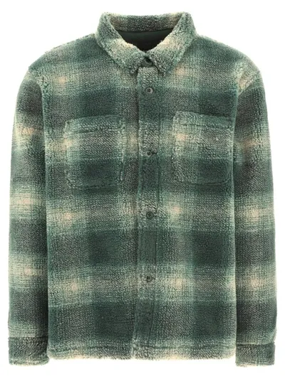 Stussy Plaid Sherpa Shirt In Green