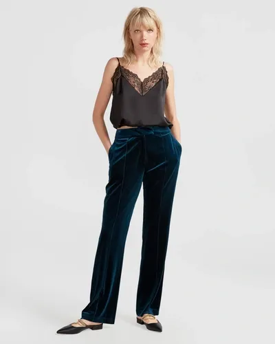 Belle & Bloom Reverie Velvet Pant In Blue