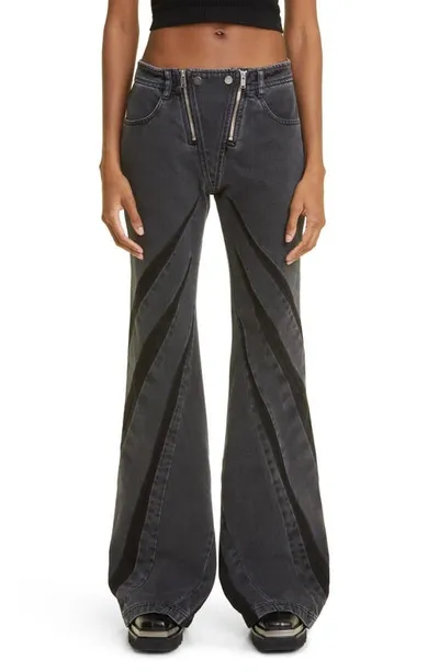 Dion Lee Darted Flared Jeans In Black