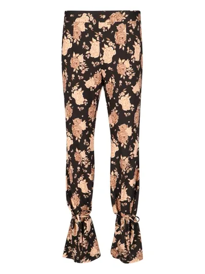 Rokh Floral Pants In Black