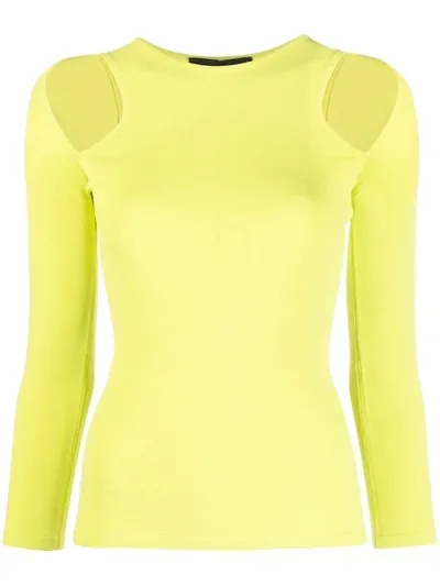 Dsquared2 Knitted Cut-out Top In Giallo