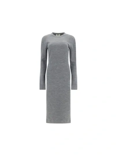 Fendi Dress In Grey Melange