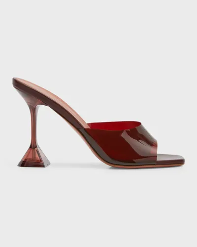 Amina Muaddi Lupita Glass Slide Sandals In Red