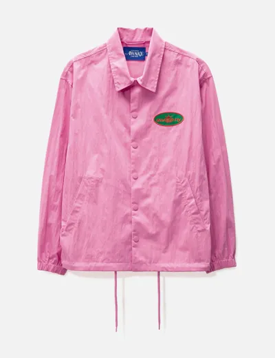 Awake Ny King Logo Twill Coaches Jacket In Pink