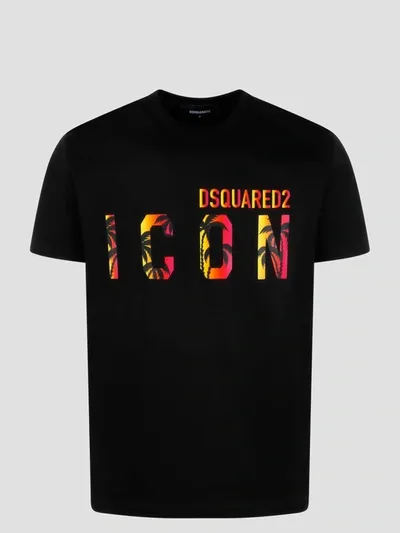 Dsquared2 Icon Sunset Printed T In Black