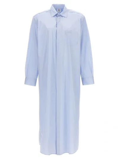 Vetements Deconstructed Cotton Shirt Dress In Blue