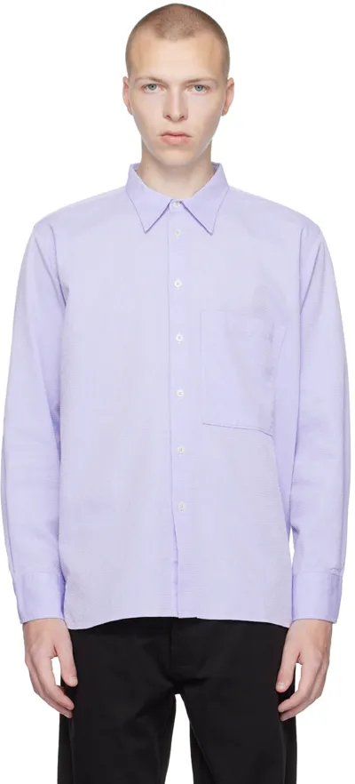 Universal Works Blue Square Pocket Shirt In Sky