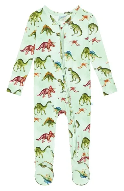 Posh Peanut Kids' Boys' Buddy Dinosaur Footie - Baby In Green