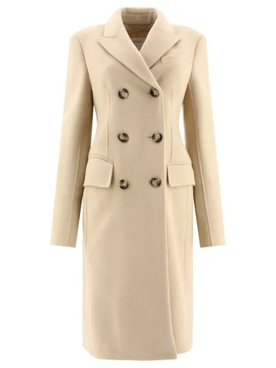 Sportmax Double-faced Woollen Cloth Coat In Beige