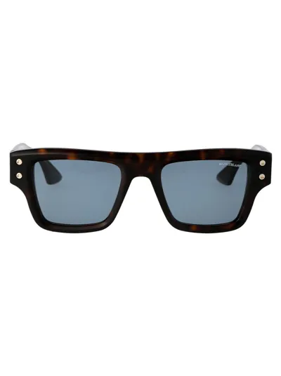 Montblanc Sunglasses In 002 Havana Havana Blue