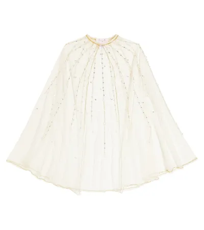 Tutu Du Monde Kids' Sweet Allure Embellished Tulle Cape In Beige