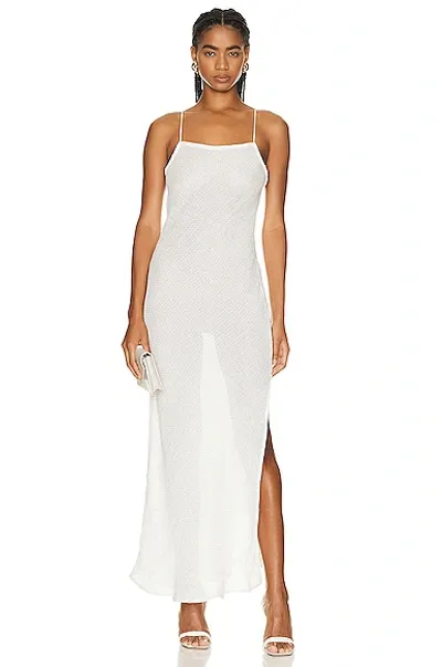 Leset Stella Square Neck Maxi Dress In White