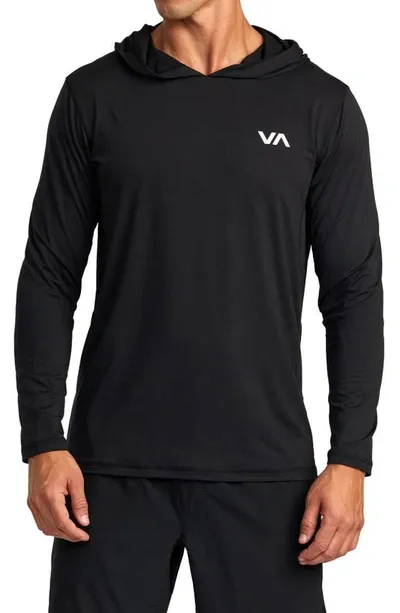 Rvca Sport Vent Pullover Hoodie In Black