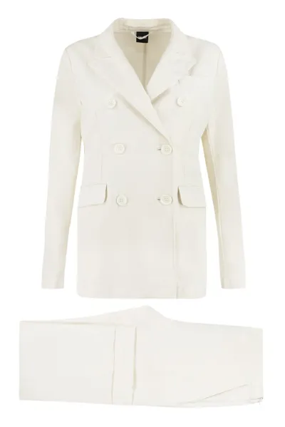 Aspesi Double-breasted Two-piece Suit In White