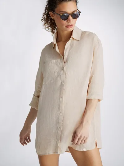 Derek Rose Women's Shirt Sicily Linen Sand