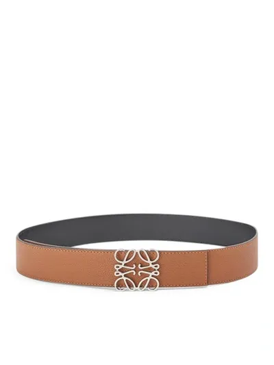 Loewe 4cm Reversible Leather Belt In Brown