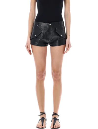 Durazzi Milano Micro Short Lamb Leather In Black