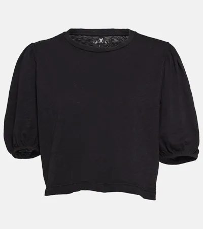 Velvet Hilary Cotton Blend Top In Black