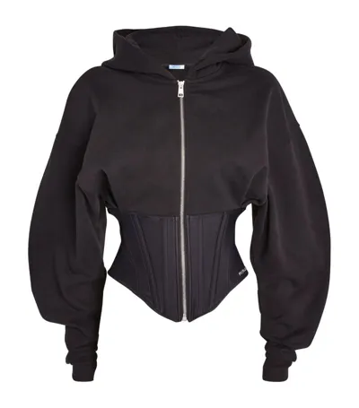 Mugler Black Corseted Hoodie