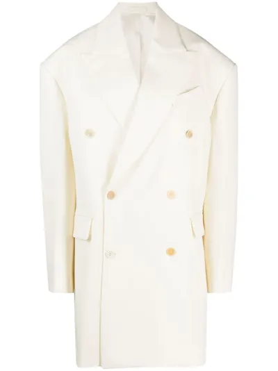 Wardrobe.nyc Double-breasted Wool Coat In Off White